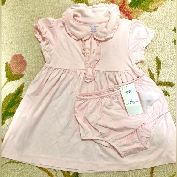 Ralph Lauren pink ruffle dress set with bloomers 18M - Picture 6 of 11